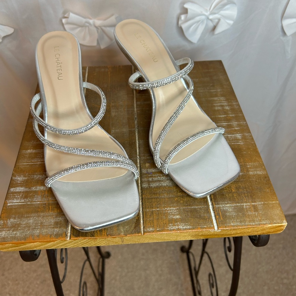 Le Chateau High Heel Sandal With Rhinestones